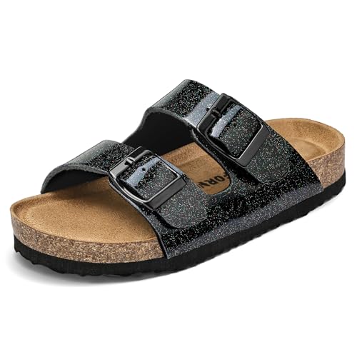 Image of K KomForme Kid Sandals Boy Girl Cork Footbed Slide with Adjustable Strap | Open-toe, Comfort