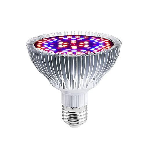 ALQFFHL Lampe de Croissance LED à Spectre Complet 50W, pour Plantes D'intérieur Légumes et Feurs, E27 Ampoule LED pour Serre Hydroponique, Durable et Haute...