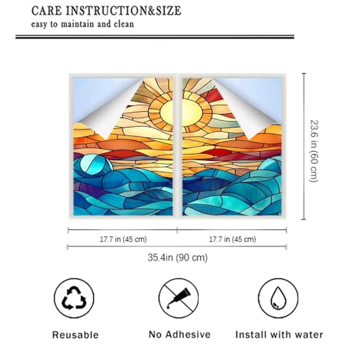 Vinilo decorativo para ventana diseño geométrico 2 piezas miniatura 2