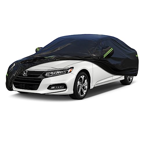 Image of Kaugung 7 Layers Car Cover Custom Fit Honda Accord from 2002 to 2025, Outdoor Waterproof All Weather Sun Rain Dust Snow Protection with Zipper Door.(USA Warehouse,Within 3-7 Days)