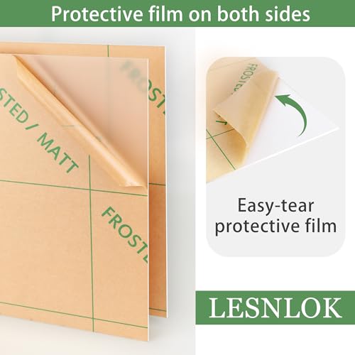 Image of Lesnlok 24 x 24 Frosted Acrylic Sheet 1 /4 inch Thick 6mm 1 Piece Bouble Sided Frosted Plexiglass Sheet,Transmittance 86%, for Decoration (1, Frosted Transparent, 24 x 24 x 1 /4)