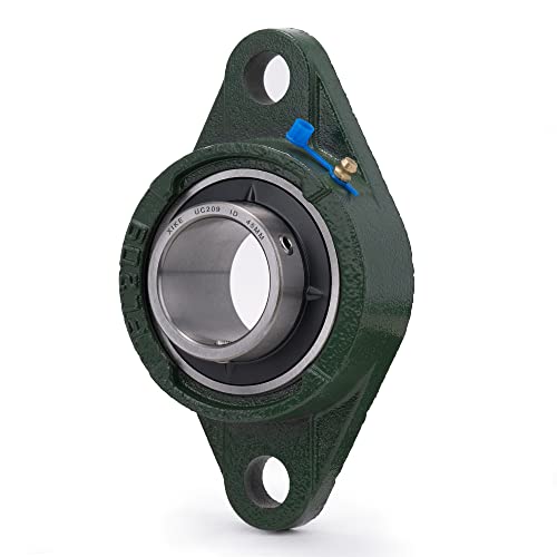 Image of XIKE 2 Pcs UCFL209 Bore 45 mm Pillow Block Flange Mounted Ball Bearings. | Solid Cast Iron Base and Self Aligning Chrome Steel Sealed Bearings