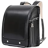 [RoastMe] 日本の学生用バックパック、 スクールバッグ 大容量 ブックバッグ PUレザー 軽量 バックパック 女の子 男の子用 (ブラック,大きい)