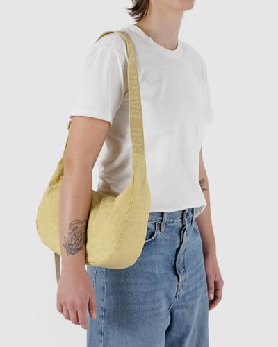 BAGGU Medium Nylon Crescent Bag - Butter2