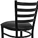 Flash Furniture HERCULES Series Black Ladder Back Metal Restaurant Barstool - Black Vinyl Seat (Pack of 2)