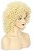 karlery Women Long Big Blonde Wave Curly Wig Retro Singer Cosplay Wig for Halloween Party Fashion Costume