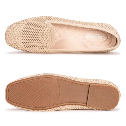 Image of Frank Mully Women's Loafer Flats Square Toe Comfortable Office Work Shoes, Cute Penny Loafer Slip On Walking Driving Shoes