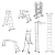 Giantex 7-in-1 12 Ft Tall Folding Step Ladder, Max Load 330 Lbs, Lightweight Multi-Purpose Aluminium Ladder with Safety Locking Hinge, Heavy Duty Straight Ladders with Anti-Skid Texture for Home