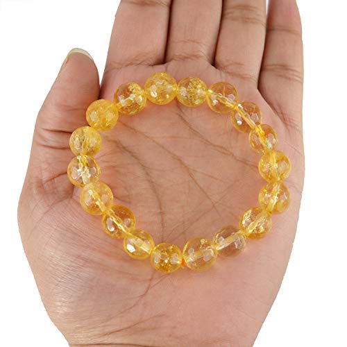 Image of Reiki Crystal Products Certified Natural Crystal Stone Diamond Cut /Faceted 10 mm Beads Bracelet for Men & Women | Reiki Charged Gemstone Jewellery | Multiple Stone Variants Available