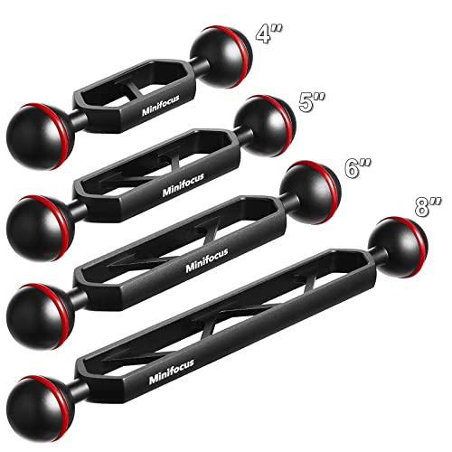 2 Packungen 6 Doppelkugel-Verlängerungsarm aus Aluminiumlegierung, 1 Kugelkopfanschluss Unterwasser-CNC-Arm-System Kugelkopfverlängerung für Stroboskop/Videoleuchte/Tauchkameraträger