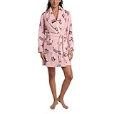 Juicy Couture Women's Super Soft Luxe Plush Shawl Collar Robe (US, Alpha, Large, X-Large, Regular, Regular, Light Pink JC Crowns)