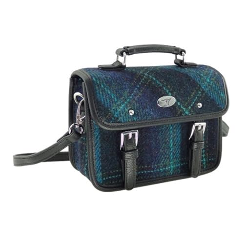 Image of Glen Appin Harris Tweed Bervie Mini Satchel Bag With Adjustable & Removable Shoulder Strap