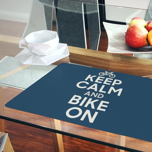 Sets de table bleu en liege grand format naperon de table souple velo parodie x4 - 6