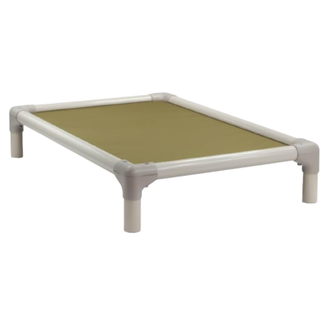 Kuranda Chewproof Elevated Pet Bed - Almond PVC - 40" x 25" - Cordura Nylon - Gold