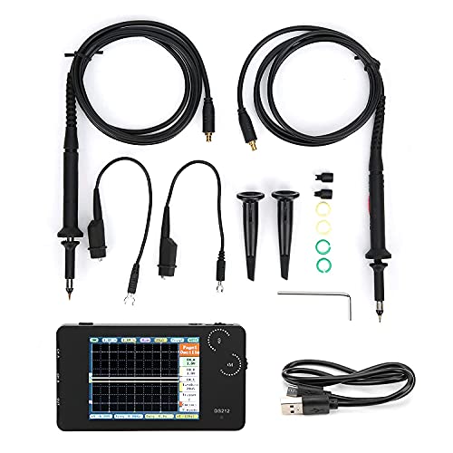 Image of DS212 Handheld Oscilloscope 2 Channel 1MHz Bandwidth 10MSa /s Sampling Rate Mini Oscilloscoper Software Open Source for Electronic Beginner