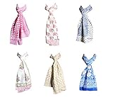 Mango Gifts 100% Cotton Hand Block Print Scarves – Wholesale Lot of 20 Pieces, Assorted Colors & Designs, Handmade Scarves Wraps for Women
