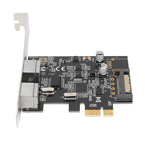 Elprico PCIE 2 Expansion Card, Dual Port, SATA Power, (XP, 7, 8, 8.1, 10) Compatible, PCI Express X1 Interface, Part Number: Elpricoc10z4inhwg2619