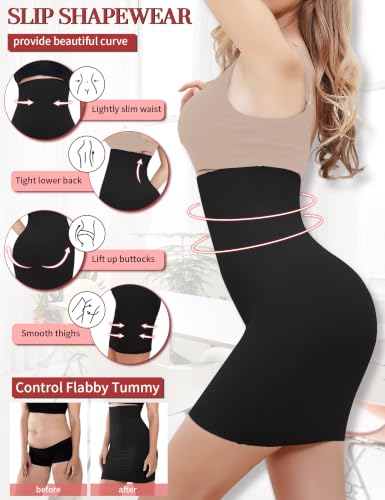 Image of SLIMBELLE Half Slips Shaper Cool Comfort Seamless Slip Shapewear Under Dress Tight Skirt Undergarments