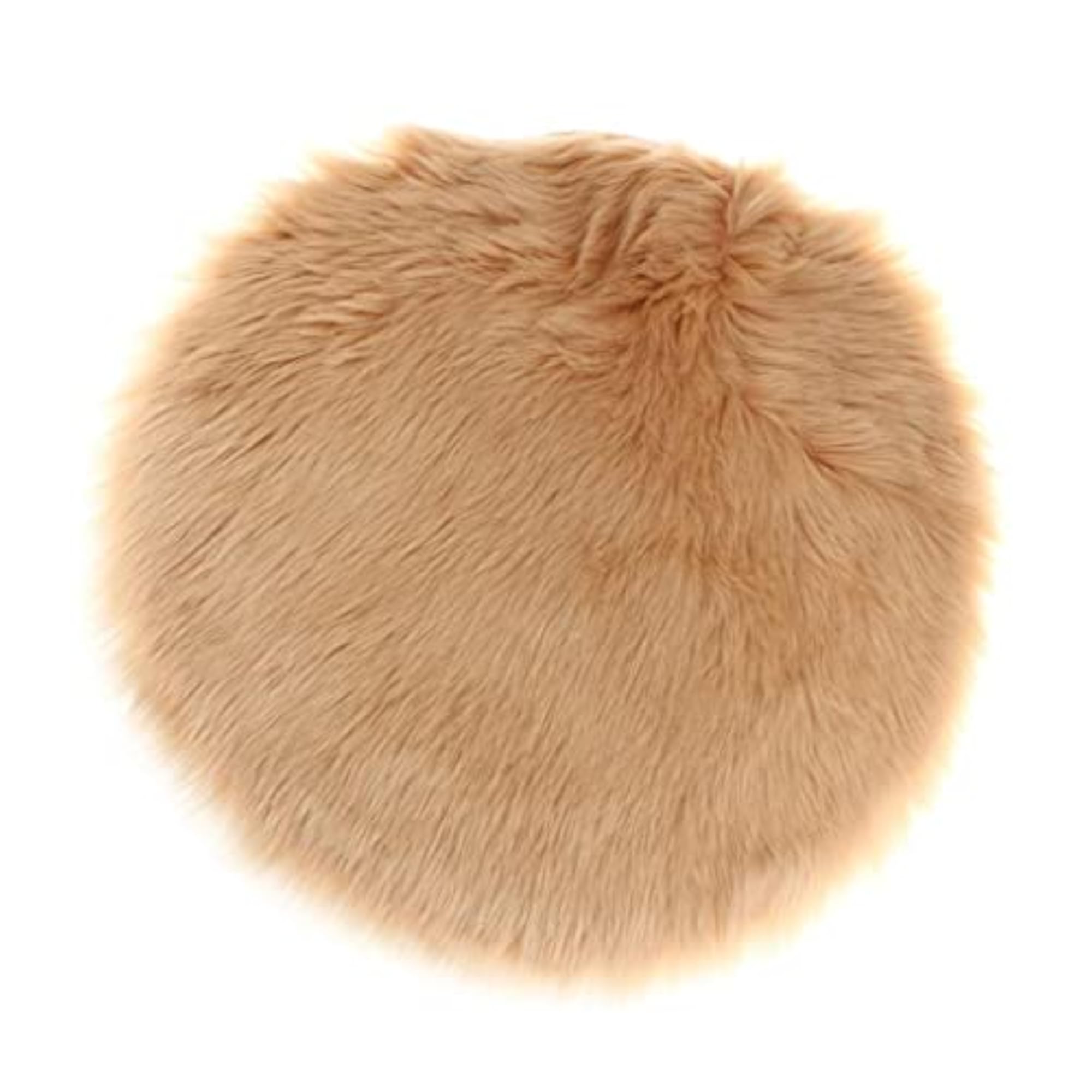 Fluffy Faux Fur Seat Cushion Pad Camel