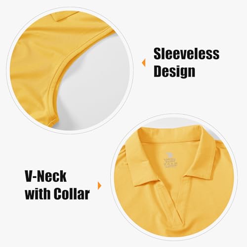 Image of BGOWATU Women's Sleeveless Golf Polo Shirts Collared V Neck Tennis Tank Tops UPF 50+ Quick Dry Lightweight