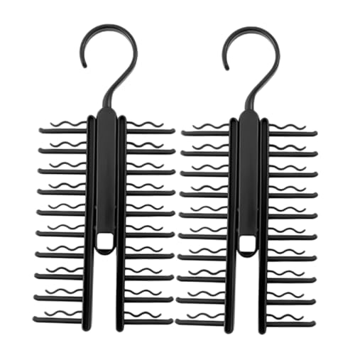 OKUMEYR 2Pcs Space Saving Tie Hanger and Scarf Organizer Material Belt Rack for Scarves Ties Belts Towels Closet Storage for Home and Travel
