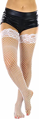 Image of ToBeInStyle Women's Vibrant Large Net Fishnet Thigh High Elastic Nylon Novelty Stockings