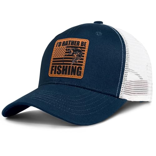 Image of Fishing Hat Fishing Gifts for Men Bass Fish Flag Gear Accessories Stuff Trucker Hat Snapback Baseball Cap