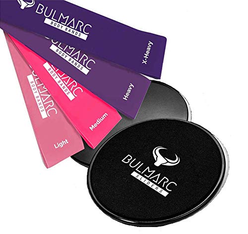 Image of Resistance Bands Mini Loop Exercise Bands Sliding Discs 70+ Exercises eBook Heavy Fitness Workout Men Women Toning Booty HIPS Glutes Thighs (Miami Ninja - Heavy)