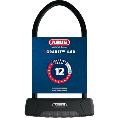 ABUS Antivol à Arceau Granit Plus 470 + Support USH470 - Antivol vélo à Arceau parabolique - Niveau de sécurité 12