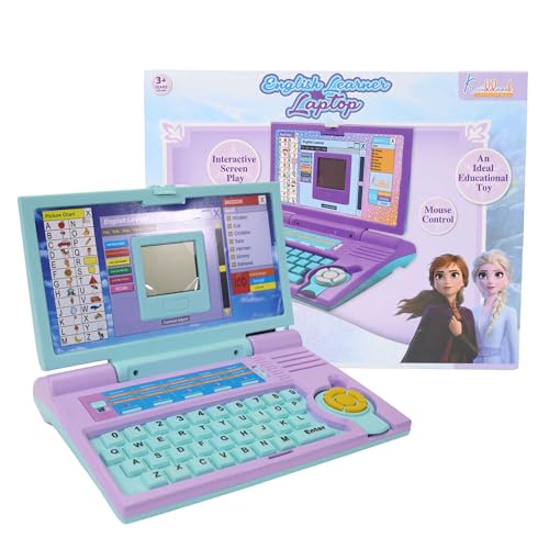 Image of Frozen Educational Laptop for Kids - Interactive Learning Toy for Girls Age 3+ with 20 Activities, Mouse Control, Learn Alphabet, Numbers, Words, Games, Music & Logic - Turquoise Blue