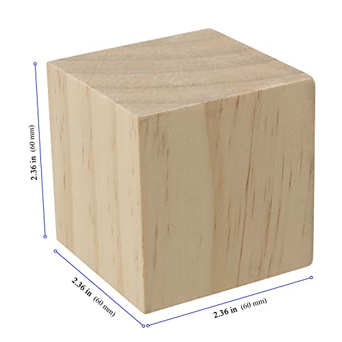 Keileoho 10 Pcs 2.5 Inch Wooden Blocks, Unfinished Wooden Cubes, Solid Blank Square Blocks For Crafts, Painting, Puzzle Making, Decorating, Diy Projects #TOP1