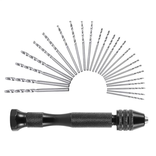 Juego de brocas manuales, brocas helicoidales - Brocas para hobby Taladro manual de precisión pequeño - Pequeña herramienta rotativa de taladro manual versátil y resistente, taladro manual de precisió