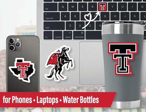 Image of Texas Tech Stickers & Decals 14 Pc Set, Car, Water Bottle, Gift Red Raiders