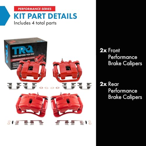 Image of TRQ Performance Front and Rear Brake Caliper Set Coated Brackets Compatible with 2008-2013 Nissan Rogue 2014-2015 Rogue Select