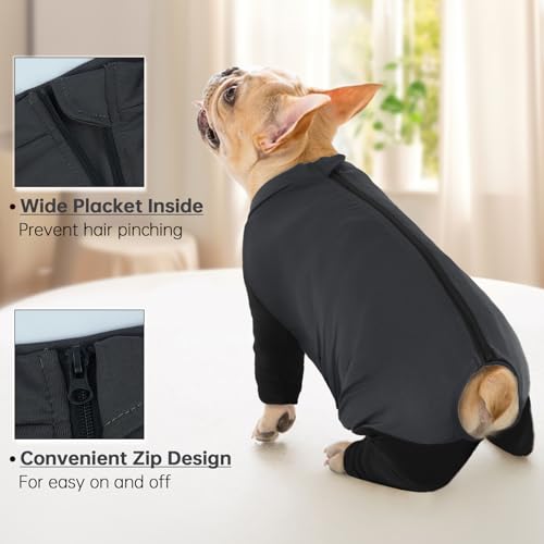 Dog Onesie Four Jambes, Pyjamas Chien Vêtements Quatre Pieds Chien Chauds Sweats Chiot Manteau Chiens Vetement pour Chien(Gris, XS) – Image 5