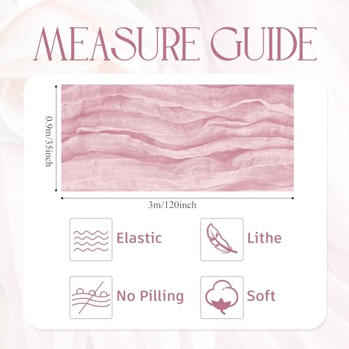 Wokceer 12Pack Pink Cheesecloth Table Runner 10FT Boho Gauze Spring Easter Cheese Cloth Table Runner for Party Rustic Sheer Runners for Baby Bridal Shower Wedding Christmas by Wokceer - Image 2