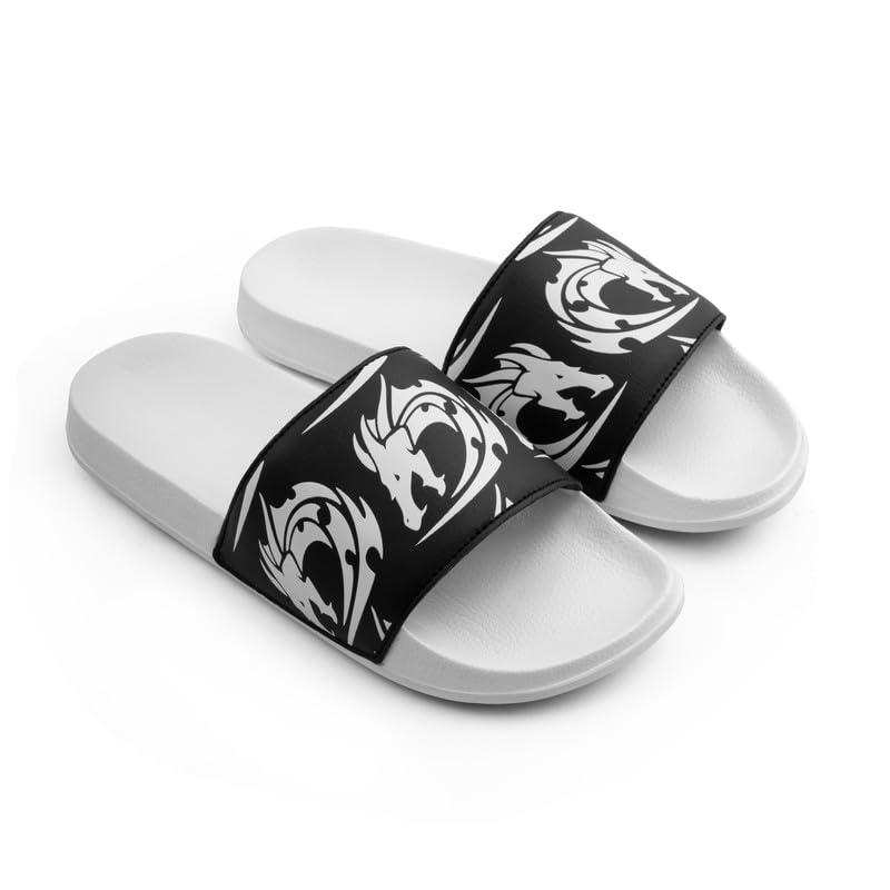 Image of ARVAN Mens Abstract Print EVA Sliders | Lightweight Slip-On Slippers with Cushioned Sole | Casual Open-Toe Slides