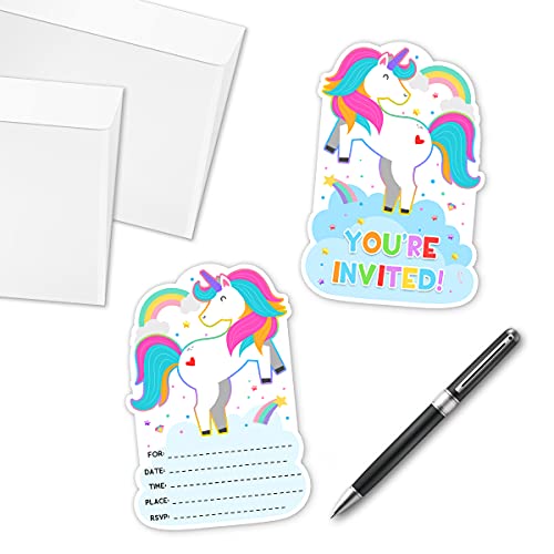 30 Unicorn Birthday Party Invitations With Envelopes, Unicorn Birthday Invitation #TOP4