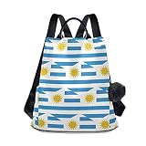 Tamaño: 34 x 15 x 38 cm. Mochila de viaje de la bandera de Uruguay Casual Daypacks School Shoulder Bag para mujeres y niñas