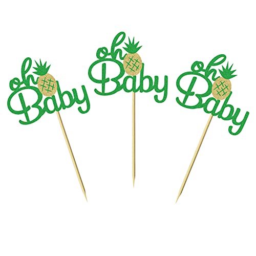 24 Pcs Pineapple Oh Baby Cupcake Toppers Cute Summer Fruit Gender Reveal Party Baby Shower Birthday Party Cake Decoration Dessert Insert Mgpferd #TOP3