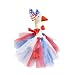 ABlibuy 4th Of July Costume Desk Goose Outfits 7 Inches Independence Day Patriotic Dress Headband Bowtie Collar Set Mini Goose (7 Inch Desk Goose Outfit_3pcs, S)