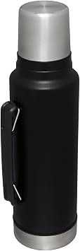 Stanley Classic Legendary Vacuum Bottle 1.5 qt Wide Mouth with Leakproof Cup Lid Keep Drinks Hot or Cold Packable for Travel Insulated Stainless Steel Thermal Bottle BPA-Free Black 2.0