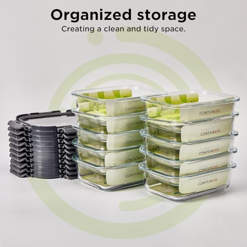 Spreccio Glass Food Storage Containers with Glass Lids, 4 Pack of 22oz, Meal Prep Container with Airtight Lids, Microwave Safe Food Container Set, BPA Free, LeakProof, Ideal for Lunch by Spreccio - Used condition - Image 6