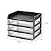 IRIS USA Medium 3-Drawer Desktop Organizer with Open Tray Top, 2 Pack, for Office, School, Stationary, Makeup Organizer, Bathroom, Utility, Medical Supplies, Desk Organizer, Versatile Storage, Black