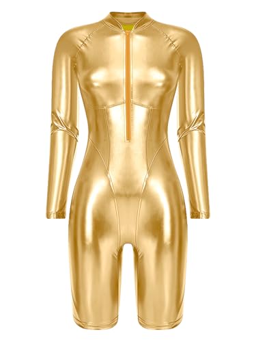 Kayaking en mer avec la combinaison dorée brillante maillot de protection femme