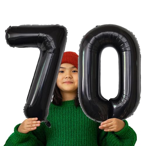 Image of Number Balloons Black Party Balloon - Giant Number 10 Balloon, 40 Inch Large Balloon for Birthday Decorations, Black Party Supplies for Men Women