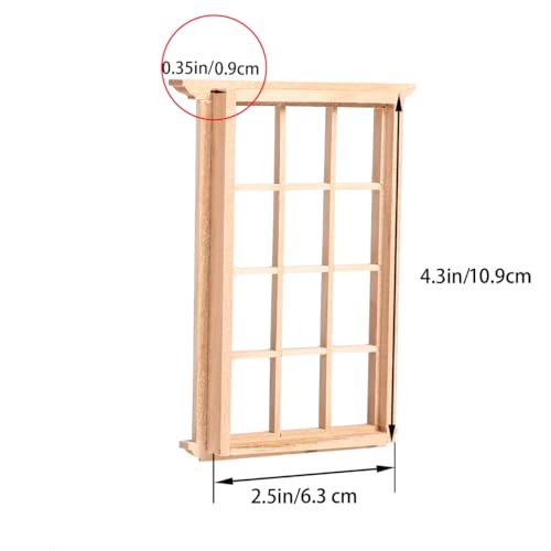 Image of DOITOOL 8PCS Dollhouse Windows 1: 12 Scale Miniature Dollhouse Furniture Mini Window Frame Model DIY Doll House Building Supplies Photograph Props