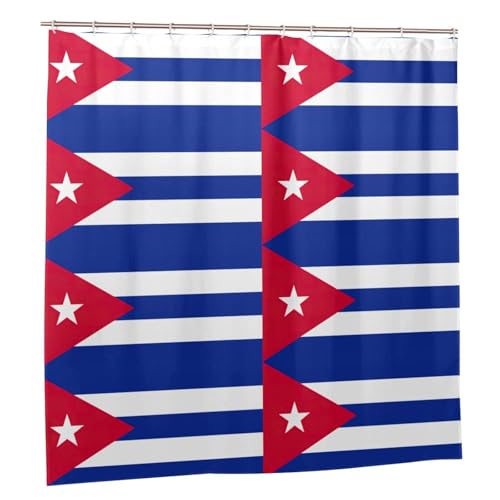 Rideau de douche drapeau cubain anti-moisissure avec oeillets robustes