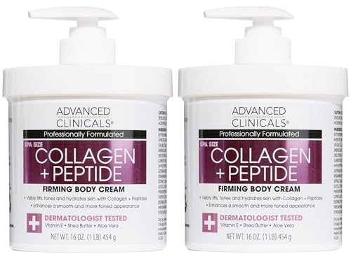 Advanced Clinicals Collagen Peptides Body Lotion & Face Moisturizer | Peptide Infused Collagen...