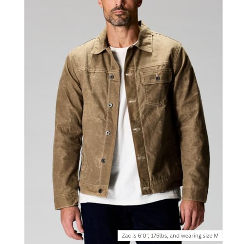 Image of Huckberry Flint and Tinder Men's Flannel-Lined Waxed Trucker Jacket